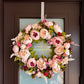 Zoey Blush Burgundy Faux Peony Flower Wreath  23" All Season Indoor Outdoor