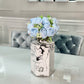 Silk Rose Flower Bouquet Light Blue and Pink 6 roses high quality roses