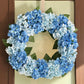 Capri Luxury Mixed Blue Silk Large Hydrangea Wreath, 22 In Indoor outdoor use