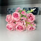 Silk Rose Flower Bouquet Light Blue and Pink 6 roses high quality roses