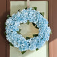 Capri Large Luxury Blue Silk Hydrangea Wreath, 22 In All Season UV Resistant