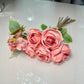 Artificial Rose Flower Bouquet White and Pink 6 high quality roses