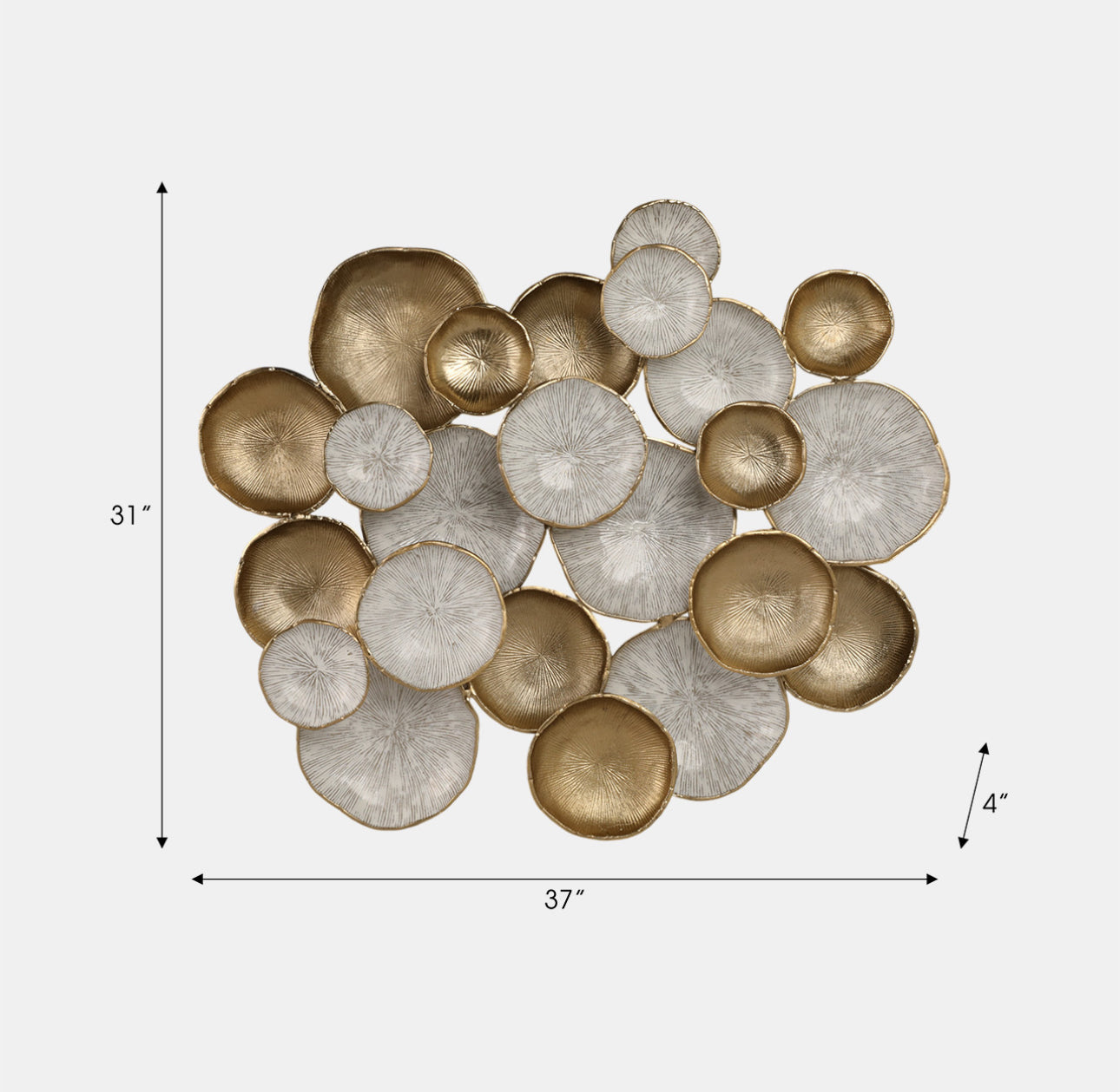 White and Gold Metal Modern Wall Decor