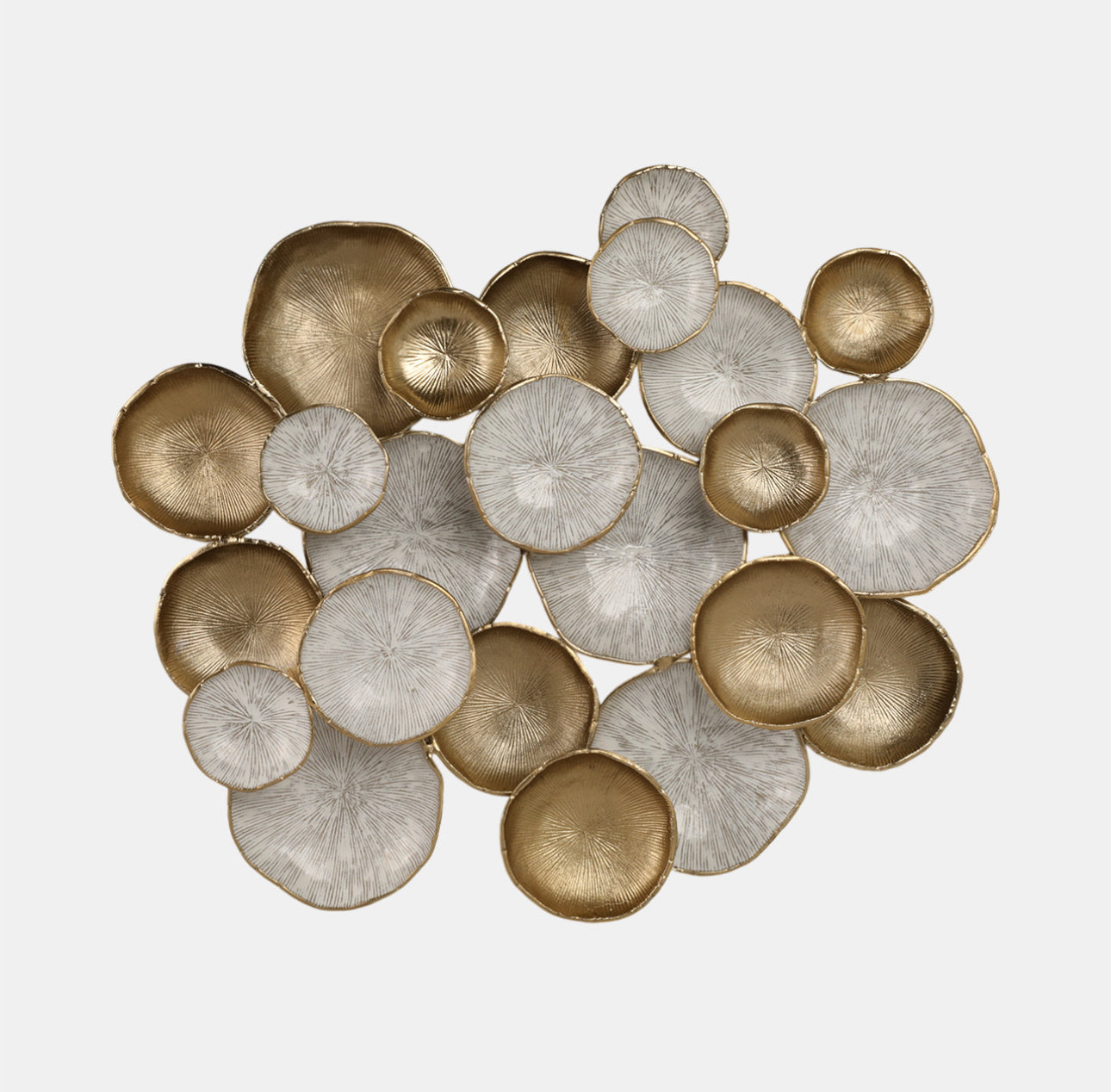 White and Gold Metal Modern Wall Decor