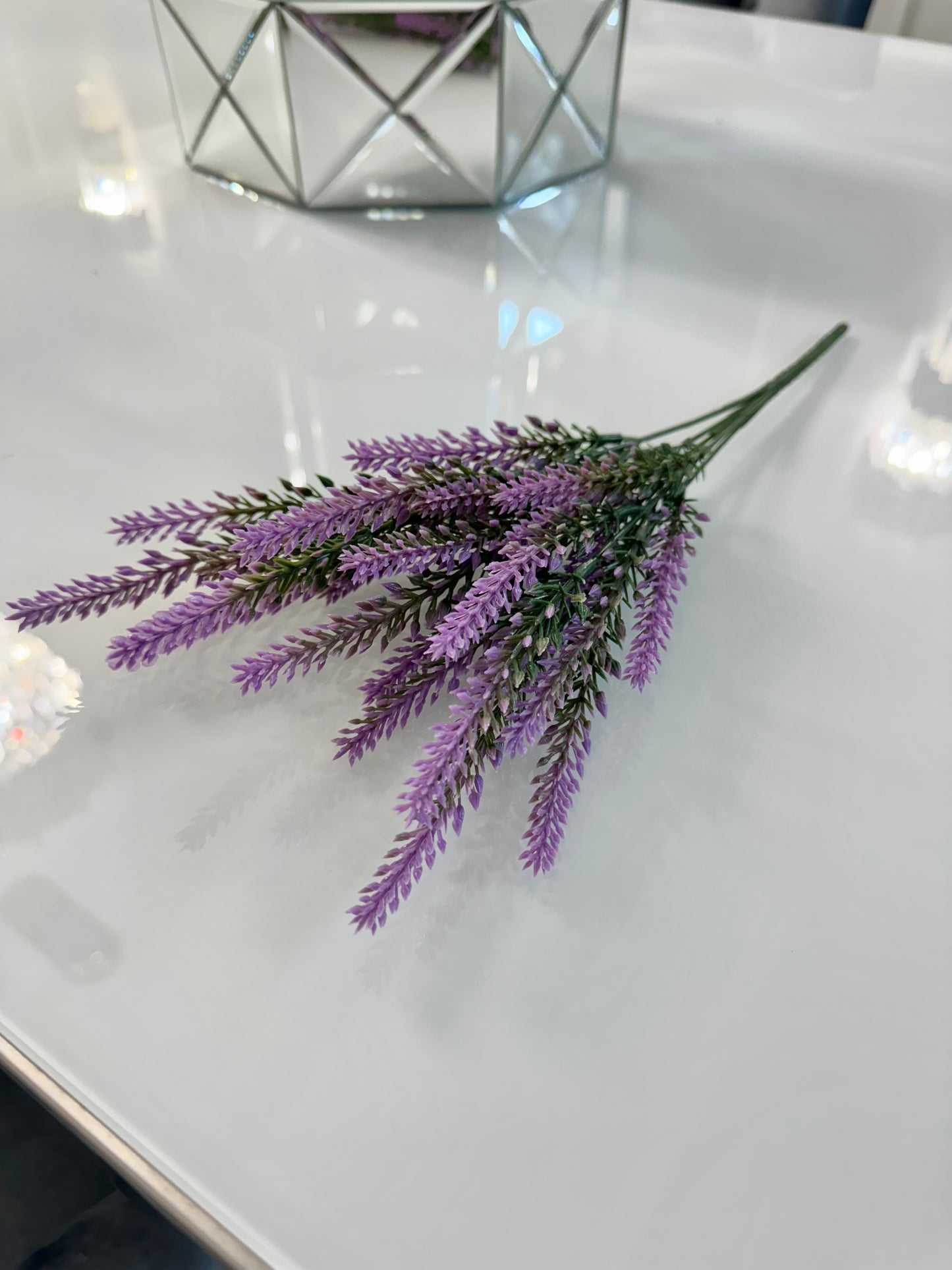 Faux Lavender Bouquet Stem 14" Bundle  4 Bunches