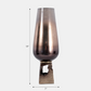 Elisa Champagne Glass Vase With Metal Base Sleek Design