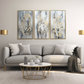 Modern Abstract Canvas Multi On Gold Frame Set of 3