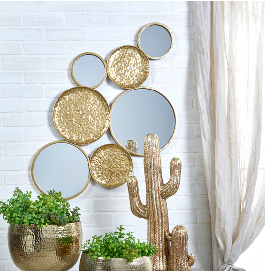 Leyla Gold Metal Mirrored Wall Decor 39"