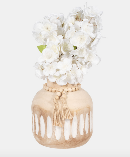 Aurora Round  Vase With Tassels