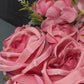 Artificial Rose Flower Bouquet White and Pink 6 high quality roses