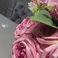 Silk Rose Flower Bouquet Light Blue and Pink 6 roses high quality roses